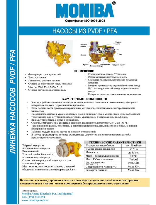 Насосы из PVDF.PFA
